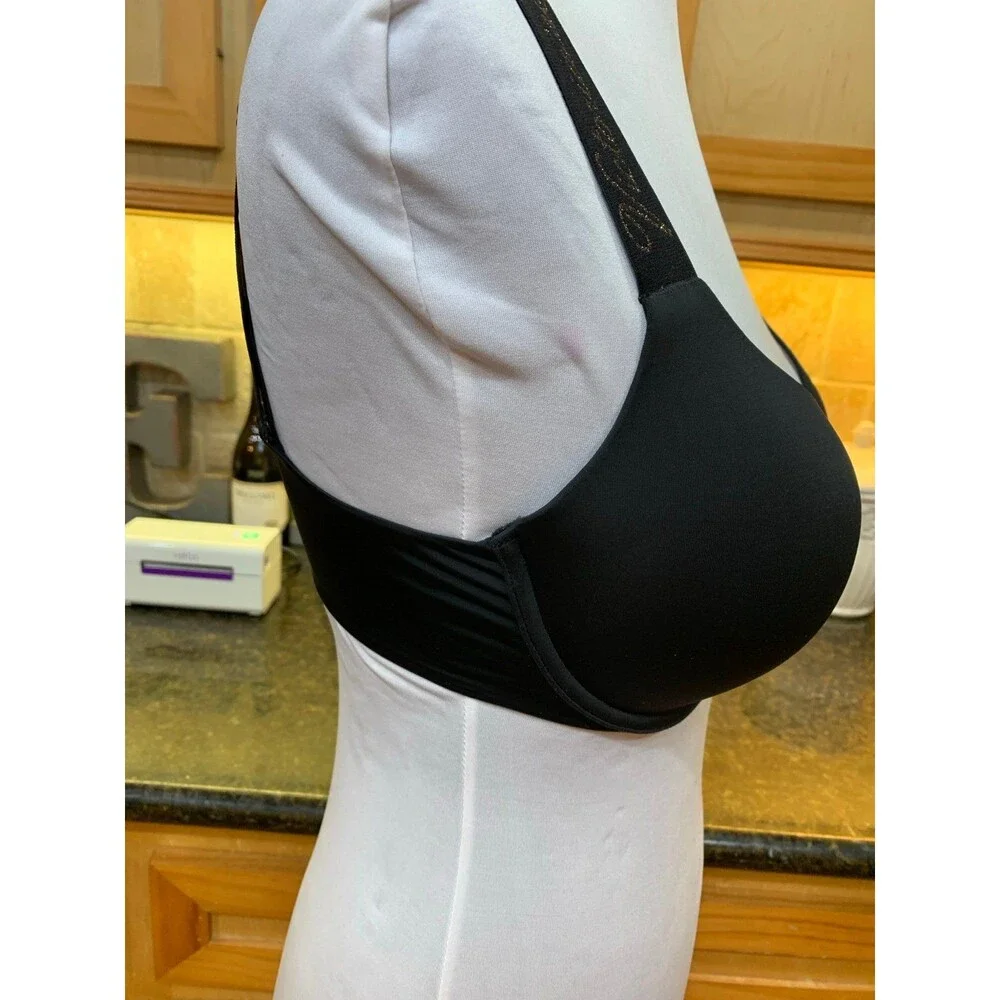 Victoria’s Secret T-Shirt Push-Up Full Coverage Bra Black/Pink/Gold 32DD EUC - Picture 5 of 12